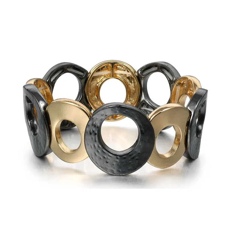 gold black Новые модные регулируемые браслеты в стиле панк, хип-хоп, браслет для мужчин и женщин, ювелирные браслеты - Окраска металла: gold black