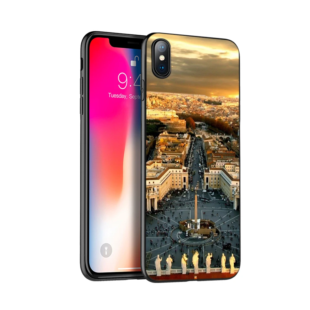 Черный чехол из ТПУ для iphone 5 5s se 6 6s 7 8 plus x 10 силиконовый XR XS 11 pro MAX Италия Рим Пиза