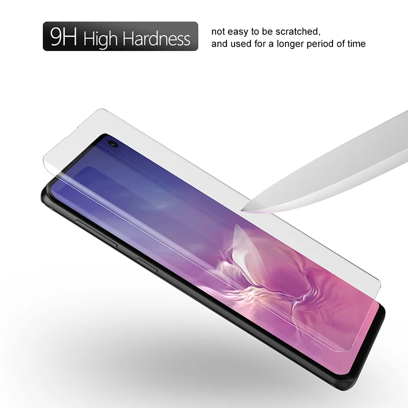 Протектор экрана с разблокировкой отпечатков пальцев для samsung Galaxy S10 УФ-стекло