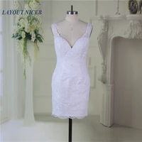 sexy mini mermaid short wedding dresses for bride 2019 abiti da sposa lace appliques wedding gown dress robe mariage