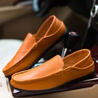 Мужские классические кожаные туфли, мягкие удобные классические Лоферы для вождения, 2019