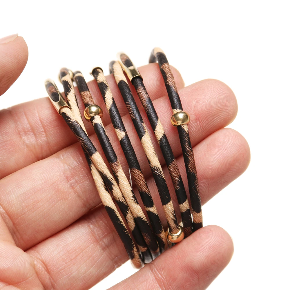 1Pcs Leopard Leather Bracelets For Women Fashion &amp Bangles Elegant Multilayer Wrap Wide Bracelet Jewelry | Украшения и