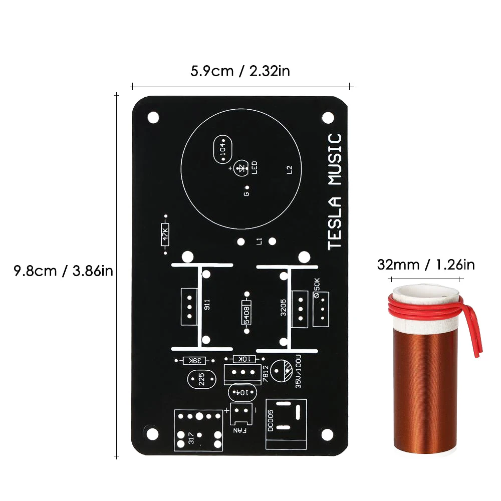 LED DIY музыка Тесла катушка плазменный громкоговоритель комплект беспроводной