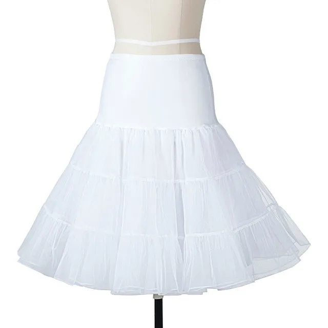 Pettiskirt White Винтажные, 50 s, 60 s, рокабилли, свинг, вечерние платья, женские, элегантные, вышитые, Vestidos размера плюс M-4XL, женское ретро платье - Цвет: Pettiskirt White