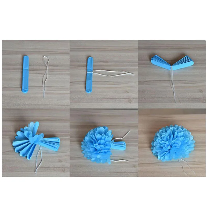 4 шт./лот помпоном оберточная бумага Pom Poms цветок шары для свадьбы номер Декор на