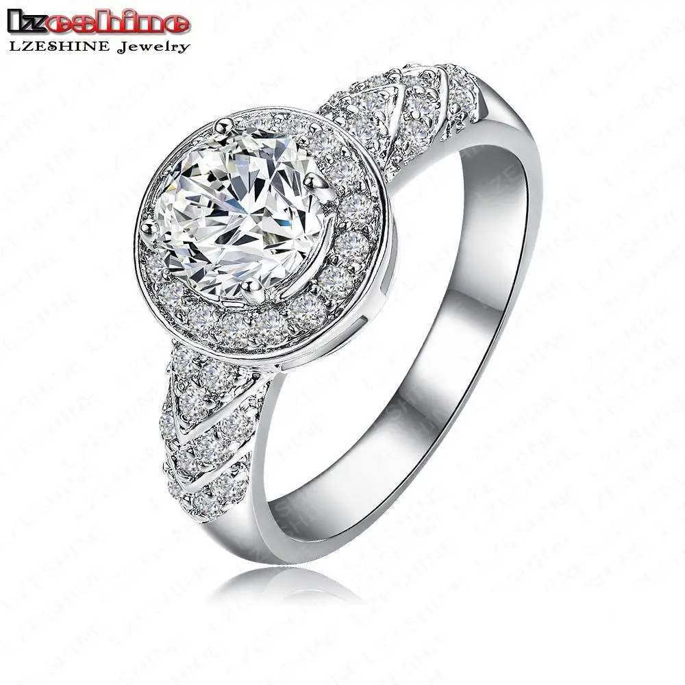LZESHINE 2018 Hot Sale Rings Christmas Gift Gold / Silver Color Clear AAA Zircon Fancy Women Jewelry CRI0006 | Украшения и