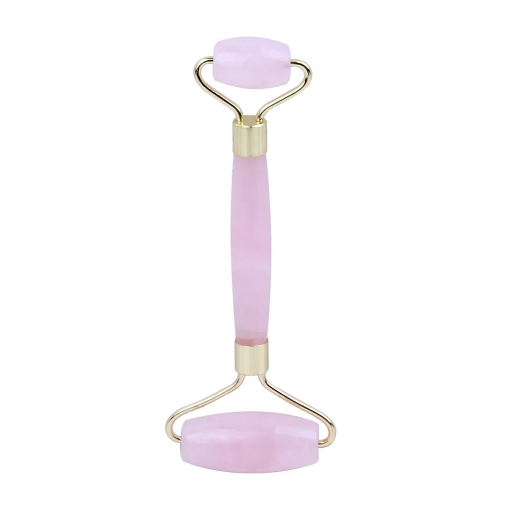 

1pc Natural Reiki Healing Crystal Stones Massage Rose Quartz Roller Double Back Relax Body Face Spa Relaxation Skin Care Tools