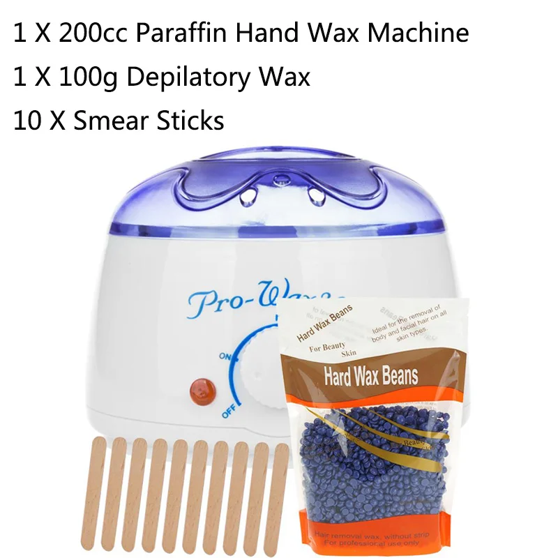 200cc 500cc Hand Wax Machine Hot Paraffin Wax Warmer Heater Body Depilatory Salon SPA Hair Removal Tool with Wax Dropshipping - Цвет: 200cc machine bead