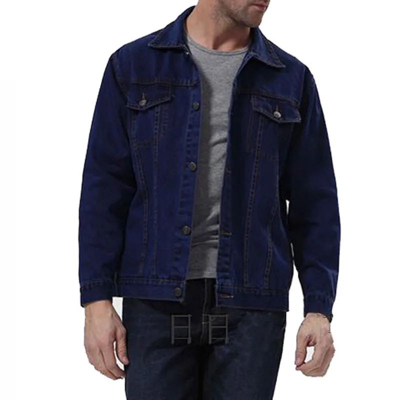 Мужская хлопковая Повседневная джинсовая куртка пальто классическая одежда