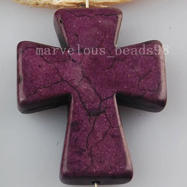 Free Shipping Beautiful jewelry 30x36mm Howlite Cross Pendant Art Wholesale WB221 | Pendants