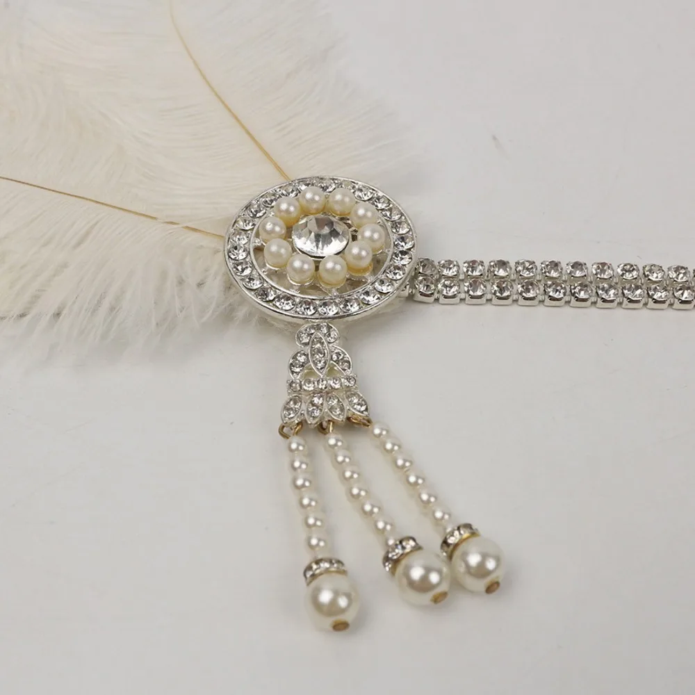 Винтажный ободок для волос 1920-х годов Великого Гэтсби флиртующий фасцинатор для элегантных женщин-аксессуар для коктейльных костюмов 20-х годов.