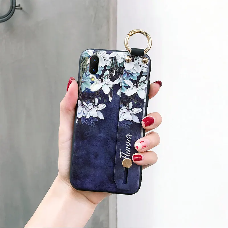 Мягкий чехол из ТПУ с ремешком на запястье для Huawei P Smart Plus чехлы-держатели