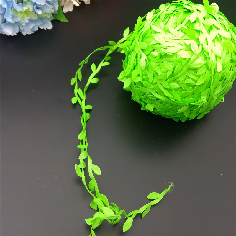 6 Meters/lot Silk Leaf-Shaped Handmake Artificial Leaves for Wedding Decoration DIY Wreath Gift Scrapbooking Craft Fake Flowers