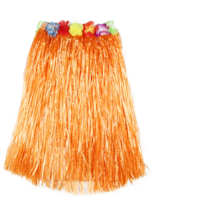 orange skirt 40 см 80 см длина Пластиковые волокна трава юбки хула юбка Гавайские костюмы для женщин платье для девочек День Рождения Вечеринка свадебные украшения - Цвет: orange skirt