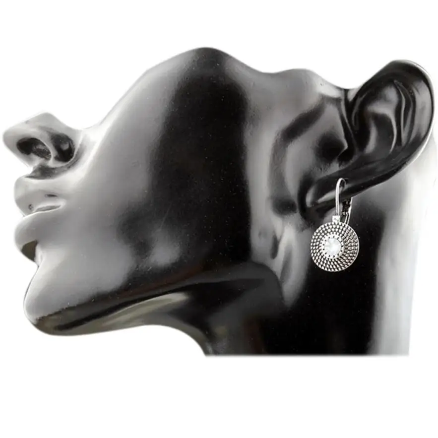 2018 модные свадебные украшения серьги в стиле ретро с круглым горным