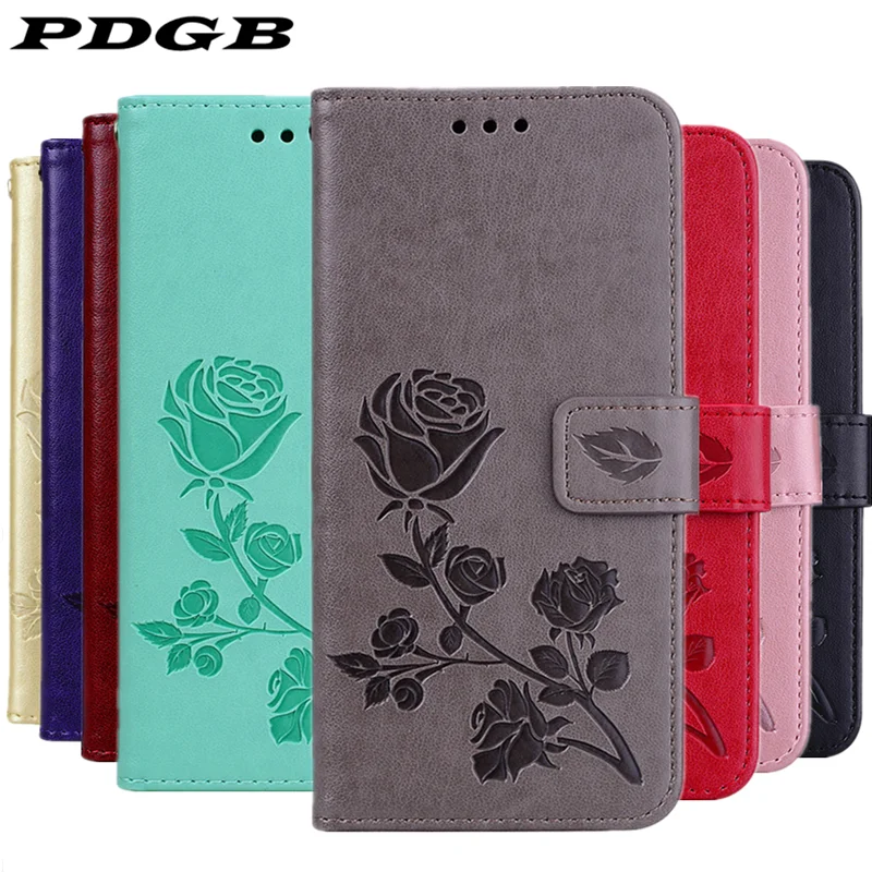 Pdgb кошелек кожаный чехол для Xiaomi mi A1 A2 Lite 5X F1 Red mi 4X 4A 5A 6A 5 Plus S2 примечание 6 Pro чехол откидная крышка для 3D выбитым рельефным цветком