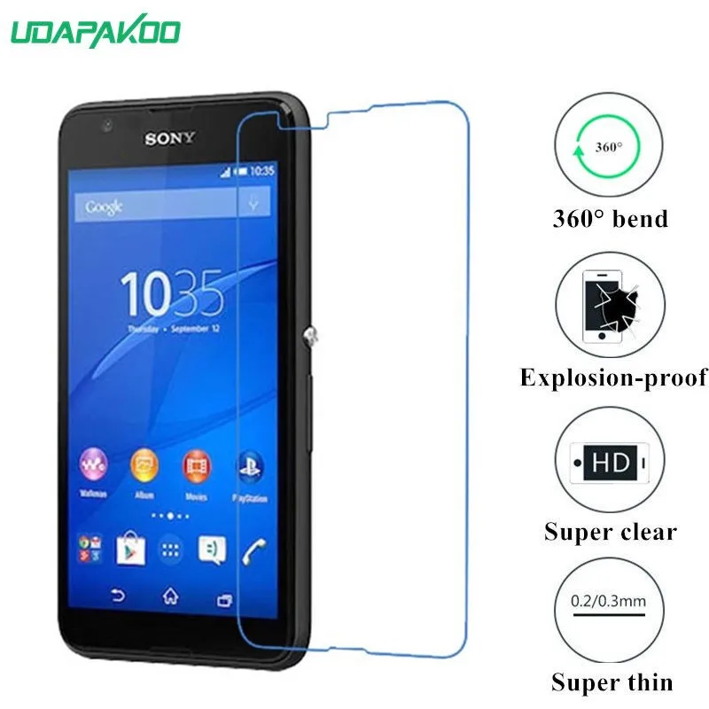 Udapakoo прозрачная закаленная (мягкое стекло) пленка для Sony Xperia E4G (no E4) Нано