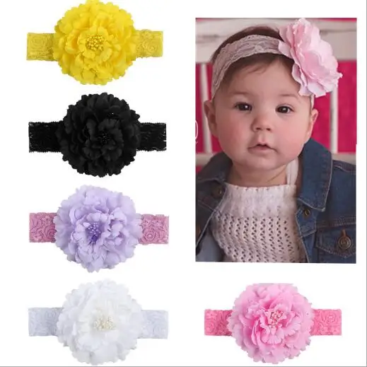 1 шт. 2017 розничная торговля Цветочная Кружевная повязка на голову хризантема