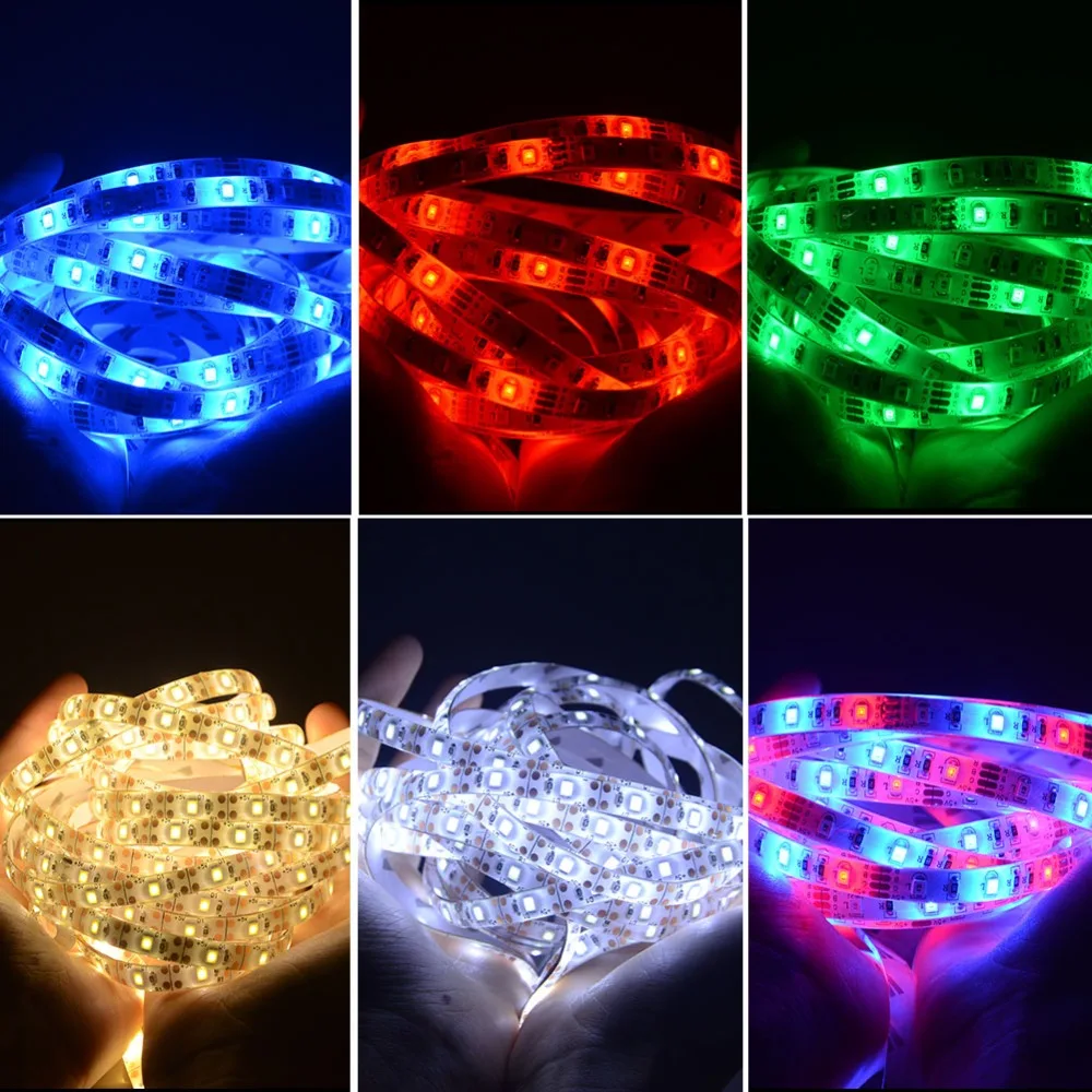 Гибкая светодиодная лента 5 в пост. Тока USB 3528 RGB 50 см 1 2 3 4 м|usb led strip|led strip 35283528 rgb |