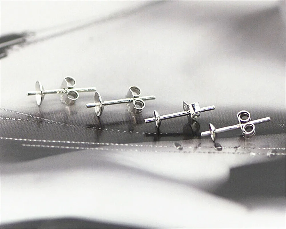 100 шт. серебряные серьги гвоздики с заглушкой сзади|jewelry findings|earring stud poststud earring post |