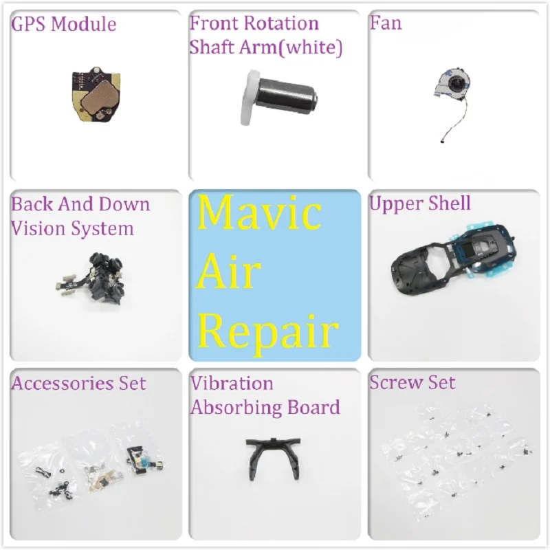 Оригинальные запасные части для DJI Mavic Air GPS Moudle Shell вращающийся вал Arm SD Cover Screw Set Power