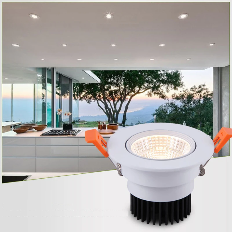 Super Bright Recessed LED Dimmable Downlight COB 5W 7W 10W 15W 20W 24W LED Spot light LED Decoration Ceiling Lamp AC85-265V