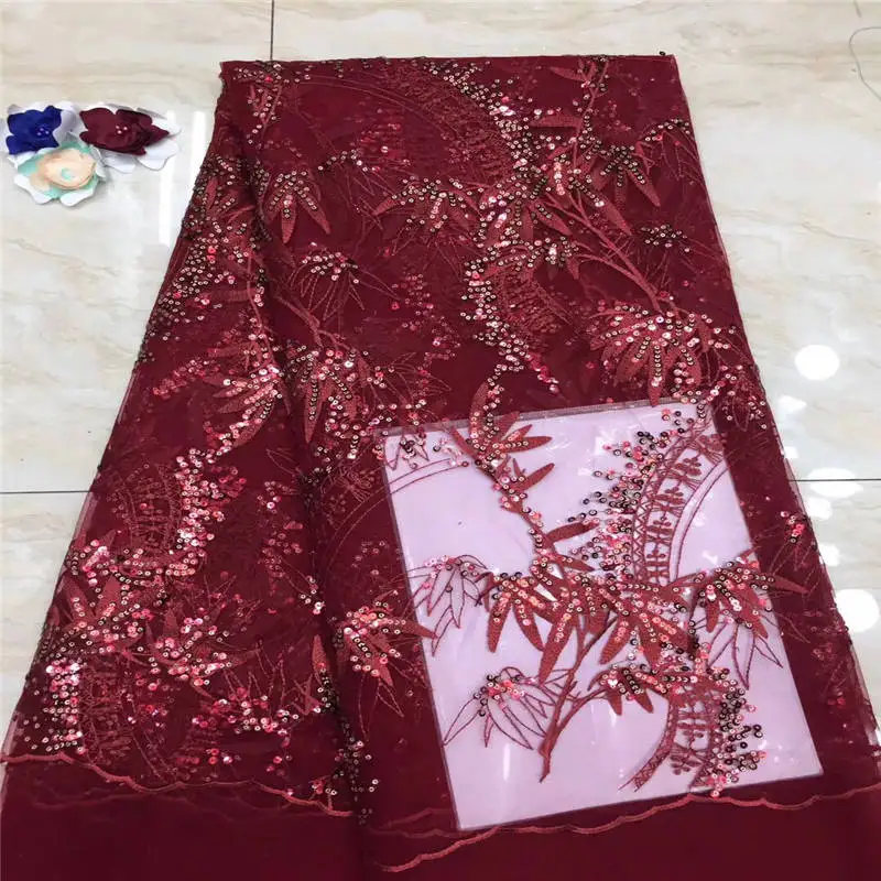 Хит! Черная африканская кружевная ткань с блестками тяжелая французская для