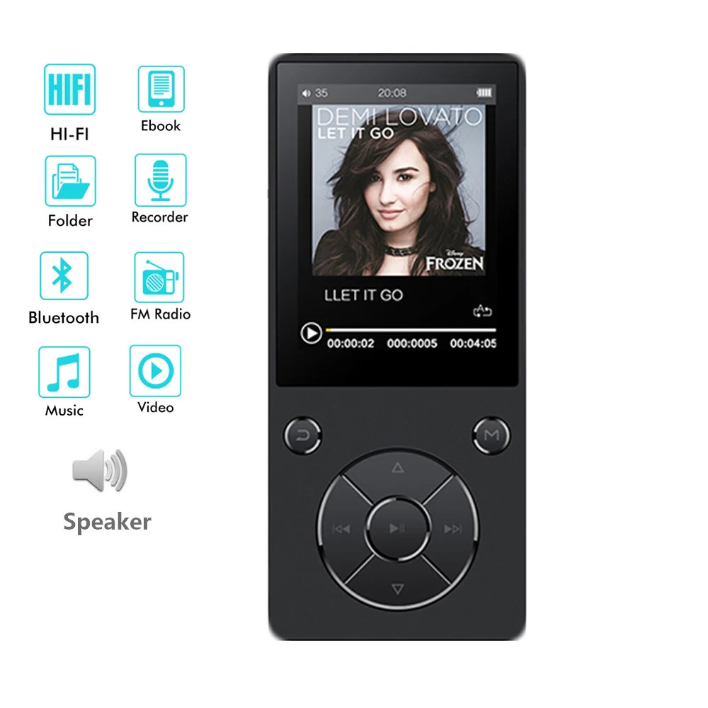 HIFI музыкальный MP4 плеер без потерь с Bluetooth HD экран2. 4 дюйма встроенный динамик 16G MP4 музыкальный плеер sd-карта до 128G
