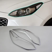 car accessories exterior decoration abs chrome front head light lamp cover trim 2pcs for kia kx5sportage 2016 car styling