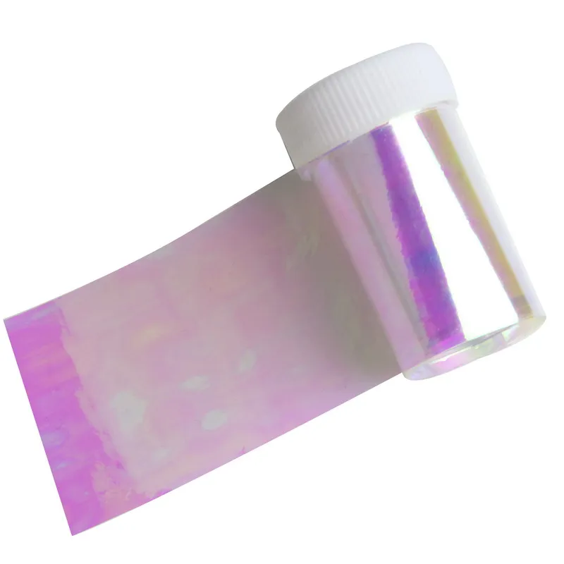 Голографическая переводная Фольга для ногтей карамельный розовый цвет стикер