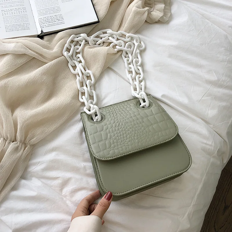 2019 новый сезон: весна лето для женщин Мода крокодил узор плечевой ремень