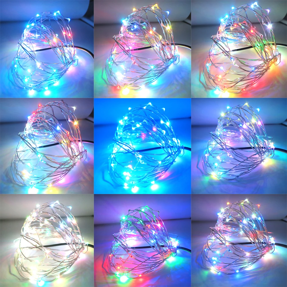 10pcs/LOT 10m DC12V Powered LED String Fairy Light RGB many Colorful Cooper Wire Waterproof Decorative Christmas Holiday 100LED | Освещение