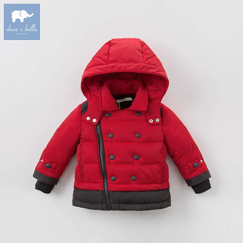 Детский пуховик с капюшоном на белом утином пуху|dave bella|kids padded coatskids winter outerwear |