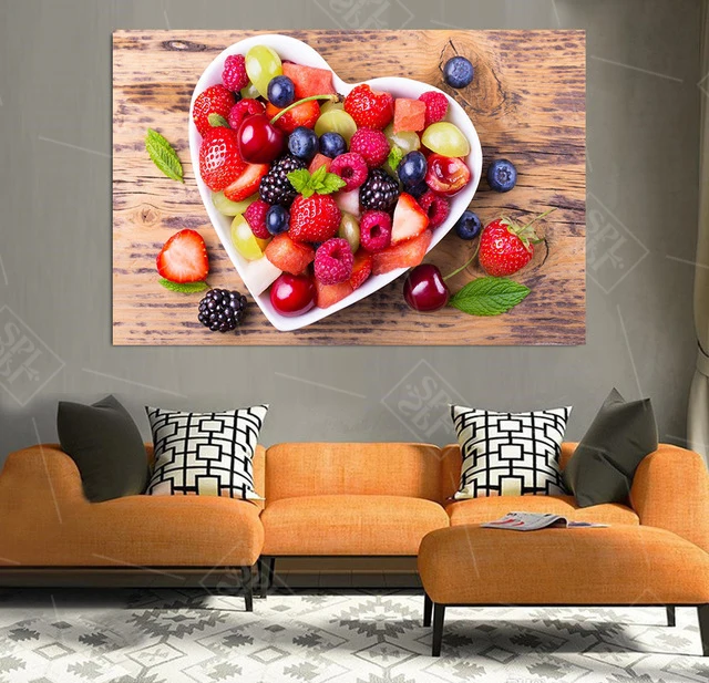 Кухня Бар Декор Красочный Плакат с изображением фруктов HD Печать современная