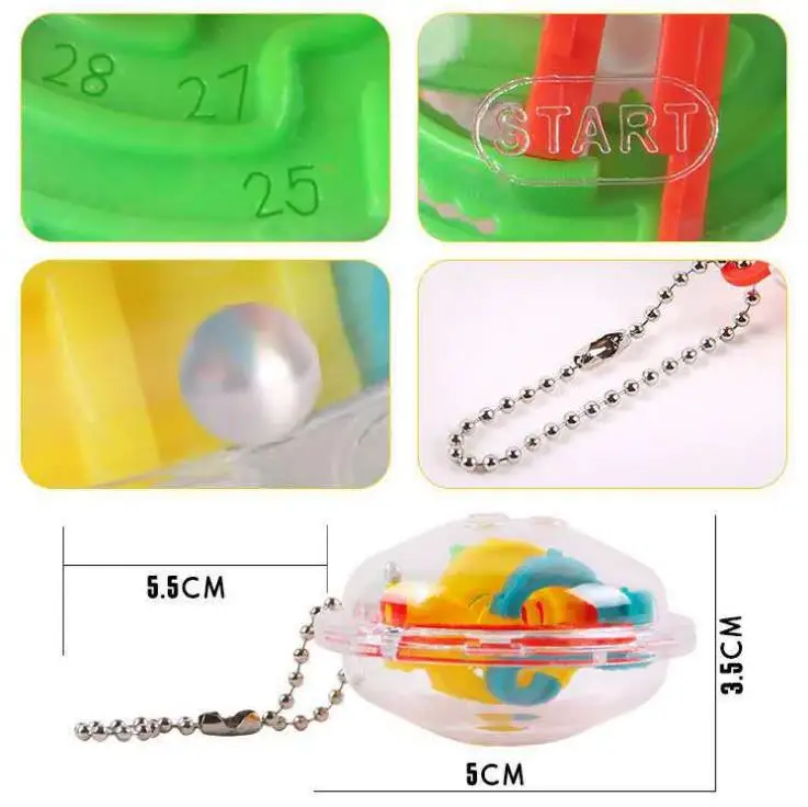 A 3D puzzle maze ball balance game intelligence toy 3D three-dimensional beads education children's educational toys gift,6 sizes - Цвет: A