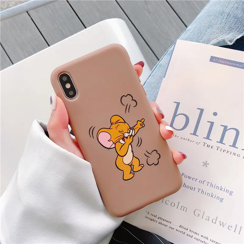 Забавный чехол для телефона Tom Jerry для iPhone X, XS, Max, XR, 6, 6 S, 7, 8 Plus, милый мультяшный Кот и мышь, Мягкий ТПУ силиконовый защитный чехол