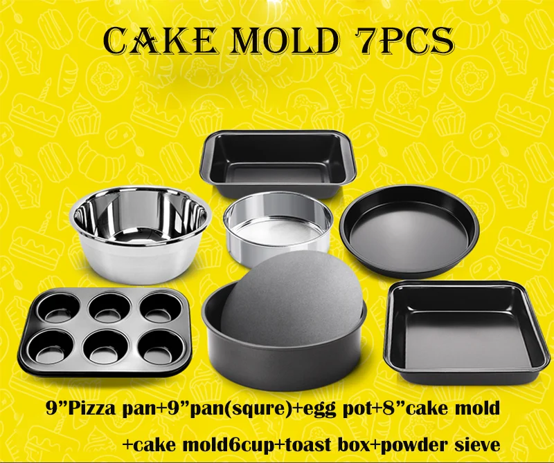 7 шт./компл. металлической пряжкой антипригарным торта квадратные в форме сердца