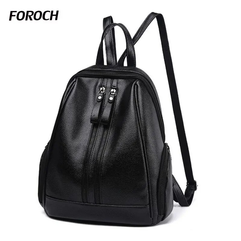 Foroch женщин рюкзак кожаный мешок школы для девочек-подростков женский школьный