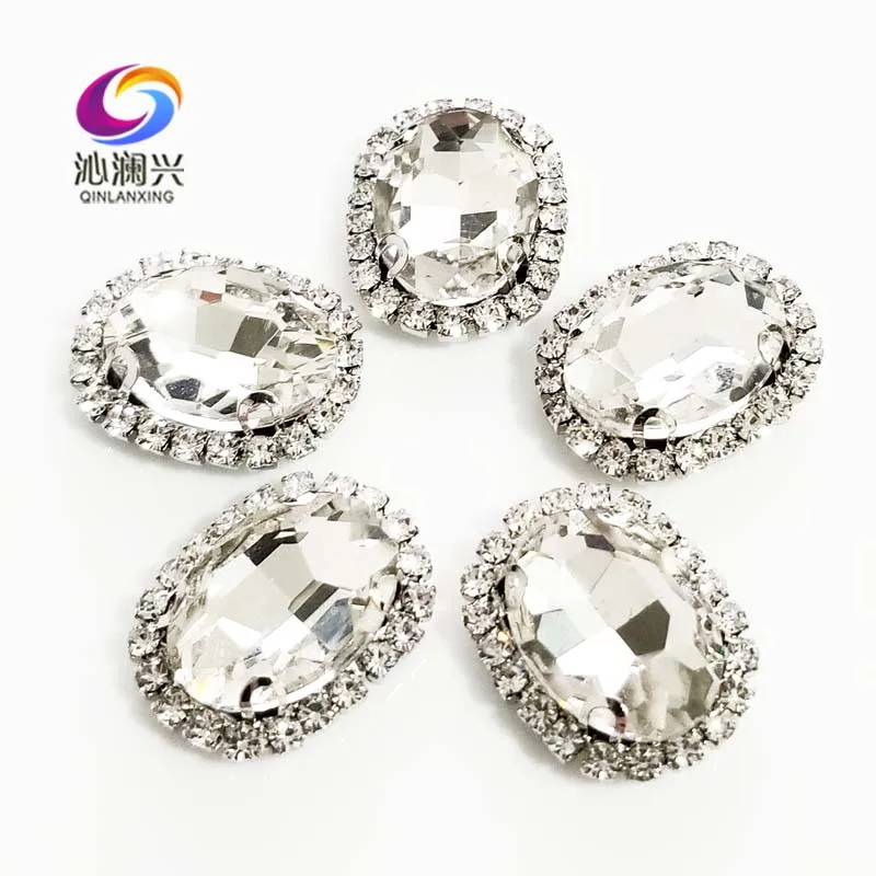 

white oval shape top quality sew on Glass Crystal buckle,flatback loose rhinestones,Diy/Clothing/wedding decoration SWTK01