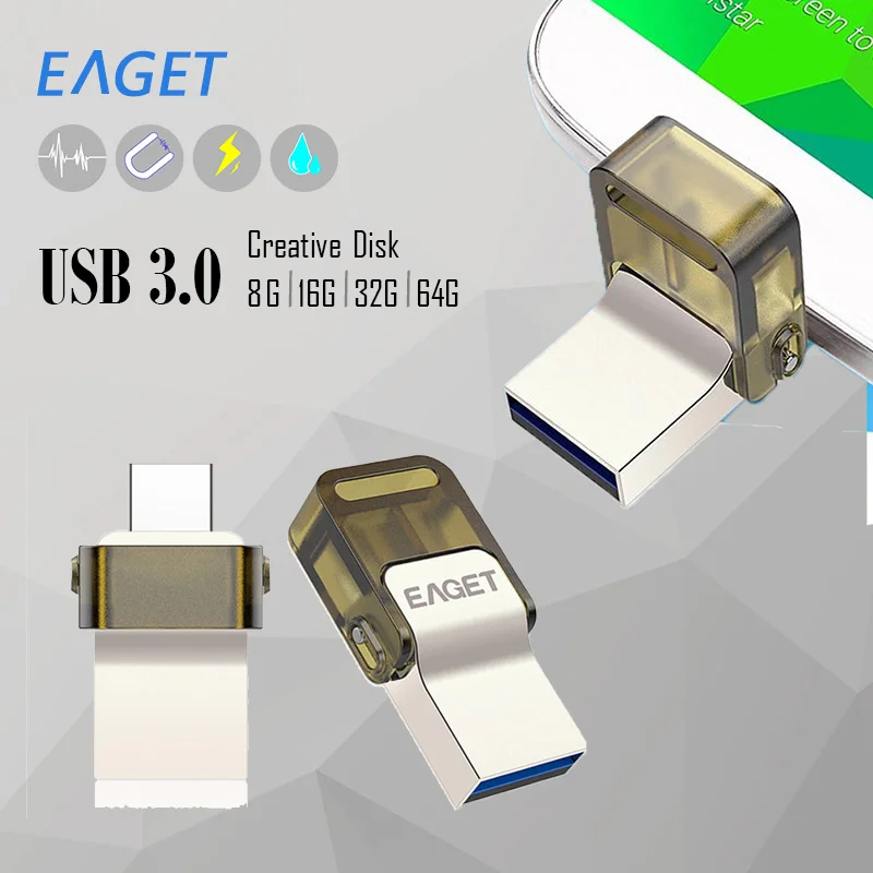 Usb флеш накопитель 3 0 Eaget v60 OTG pass h2test смартфон планшетный ПК 16 ГБ usb флешка внешний
