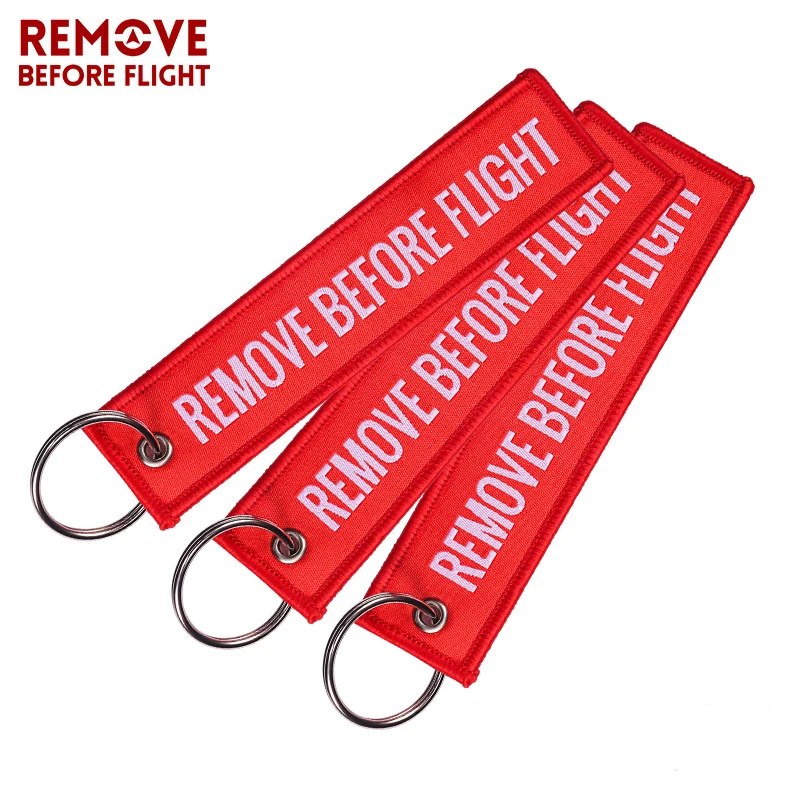 Remove Before Flight Woven Key Ring Special Luggage Tag Label Red Chain Keychain for Aviation Gifts OEM Fashion Jewelry | Украшения и