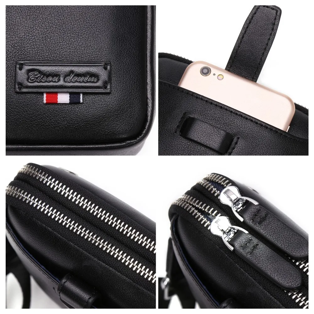 BISON DENIM Новая сумка Кроссбоди из натуральной кожи Мужская Iphone на плечо маленький