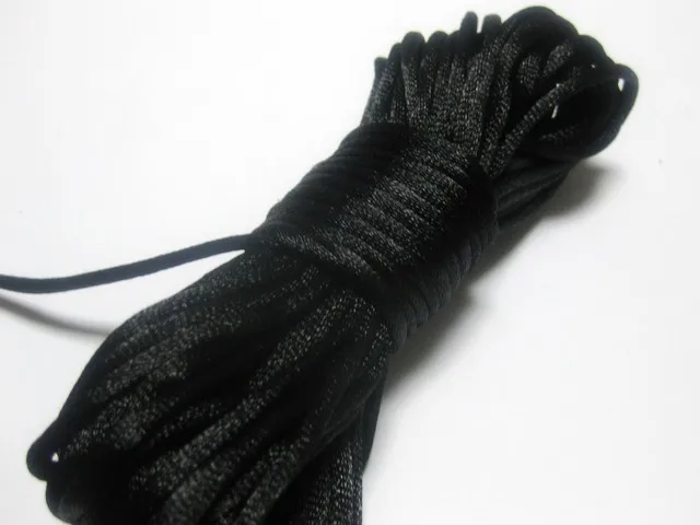 

10 Meters Black Chinese Knot Cord Necklace Knot RATTAIL Thread Synthetic Silk