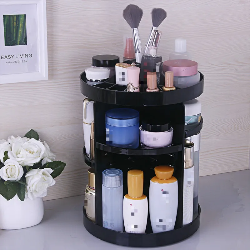Transparent Rotating Plastic Home Drawer Desk Desktop Storage Box/ Organiser Acrylic Makeup/ Purple lipstick storage Cosmetic |