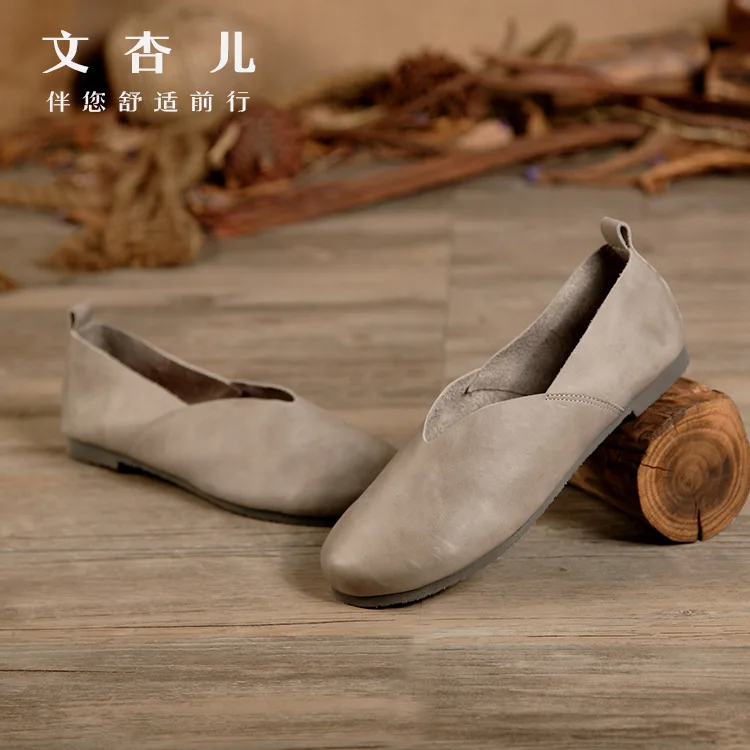 Туфли женские из натуральной кожи повседневные лоферы на плоской подошве без