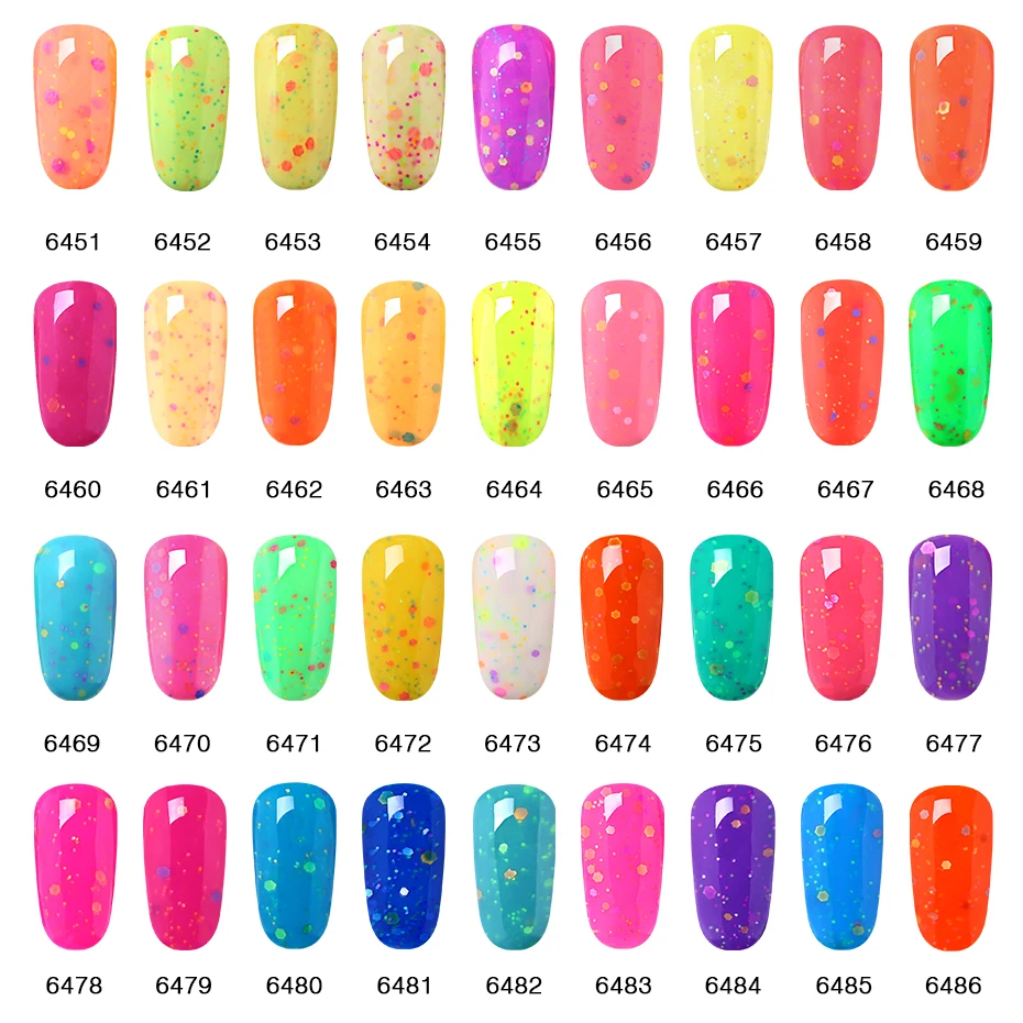 

Elite99 10ml Neon Shimmer Shining Glitter Gel Nail Polish Soak-Off Holographic Cheese Candy UV Gel Long-lasting Varnish Lacquer