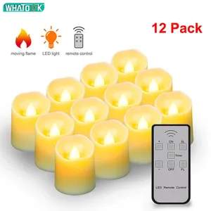 Светодиодные беспламенные Свечи на батарейках с дистанционным управлением, поддельные электрические Чайные свечи, теплое Белое пламя, голосовой таймер, светильник для чая, домашний декор
