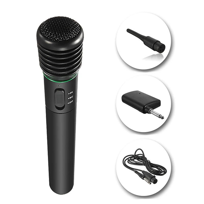 

Ручной Проводной и беспроводной микрофон, однонаправленный черный динамический беспроводной микрофон 2 в 1, проводной и беспроводной