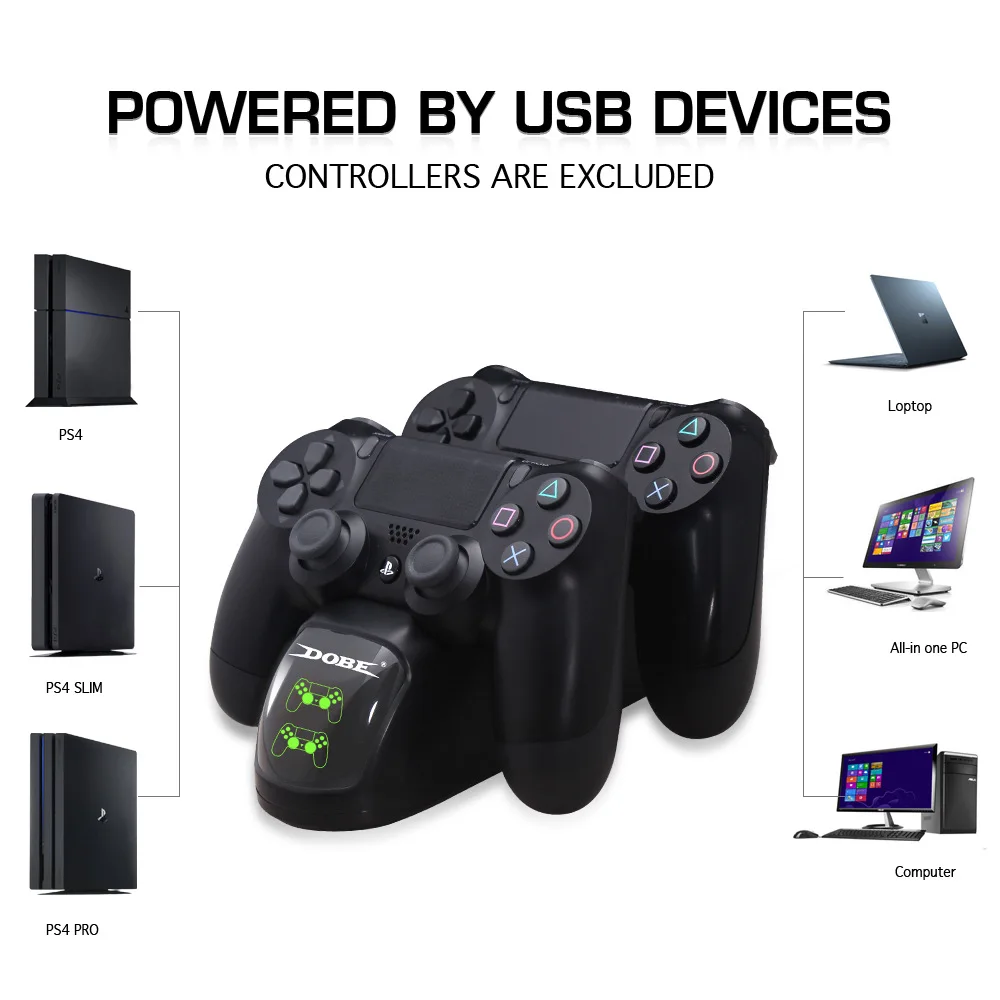 PS4 контроллер двойной зарядка через USB Зарядное устройство док станции для PS4/PS4