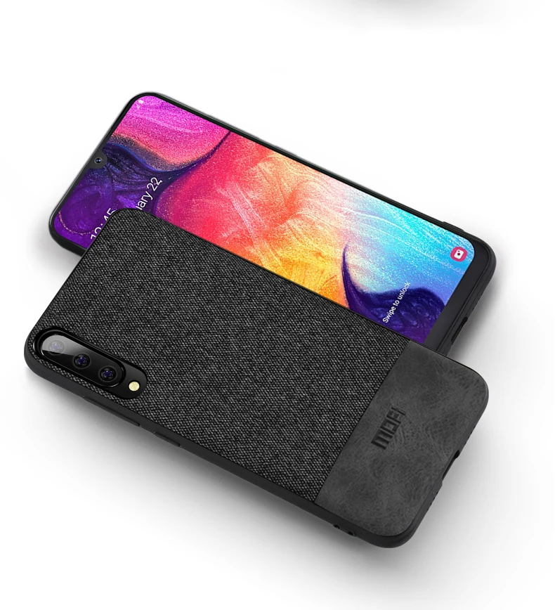 Чехол MOFI для samsung A50, чехол, противоударный чехол на заднюю панель, тканевый защитный силиконовый чехол s capas для Galaxy A30 A70, чехол